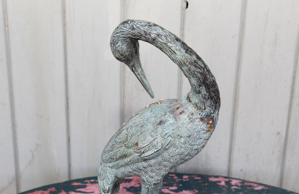 Vintage Bronze Crane