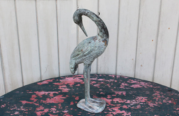 Vintage Bronze Crane