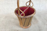 A Vintage French Rattan Cutlery Basket