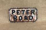Cast Iron Street Sign of Peter Road